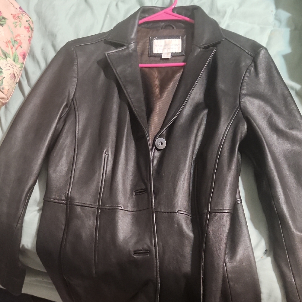 Worthington Dark Leather Jacket